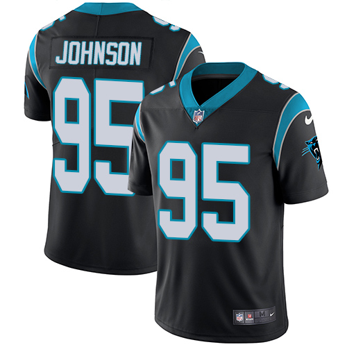 Nike Panthers #95 Charles Johnson Black Team Color Men's Stitched NFL Vapor Untouchable Limited Jersey - Click Image to Close